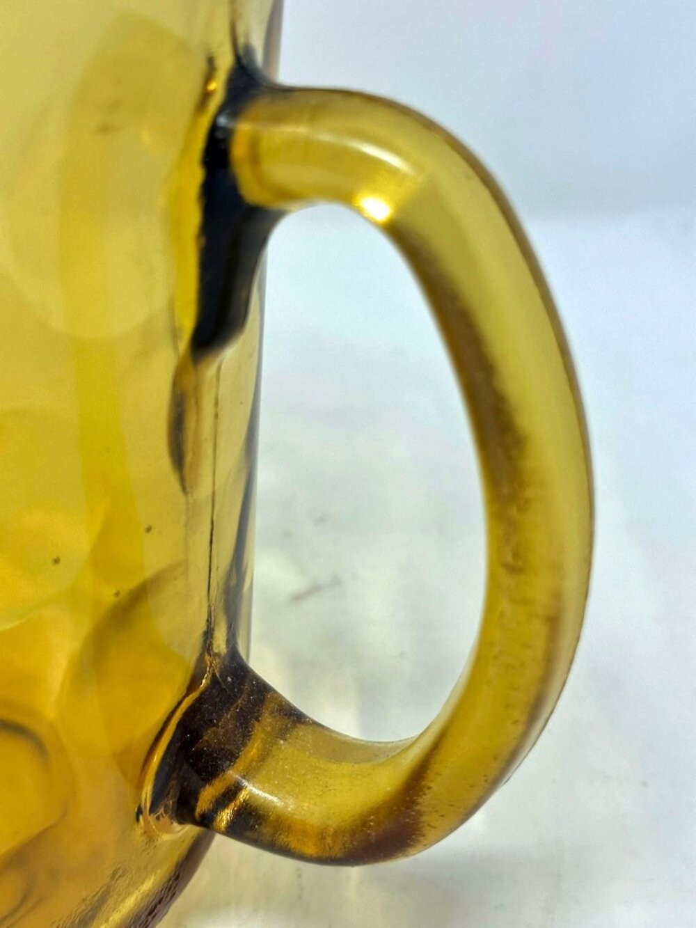 HAZEL ATLAS ELDORADO 56 oz Juice Pitcher Granada Gold Vogue Dot Thumbprint - Picture 8 of 8